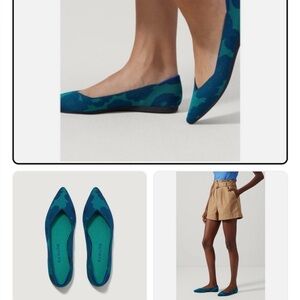 Rothy's The Point in Water Poppy Flats Women’s Size